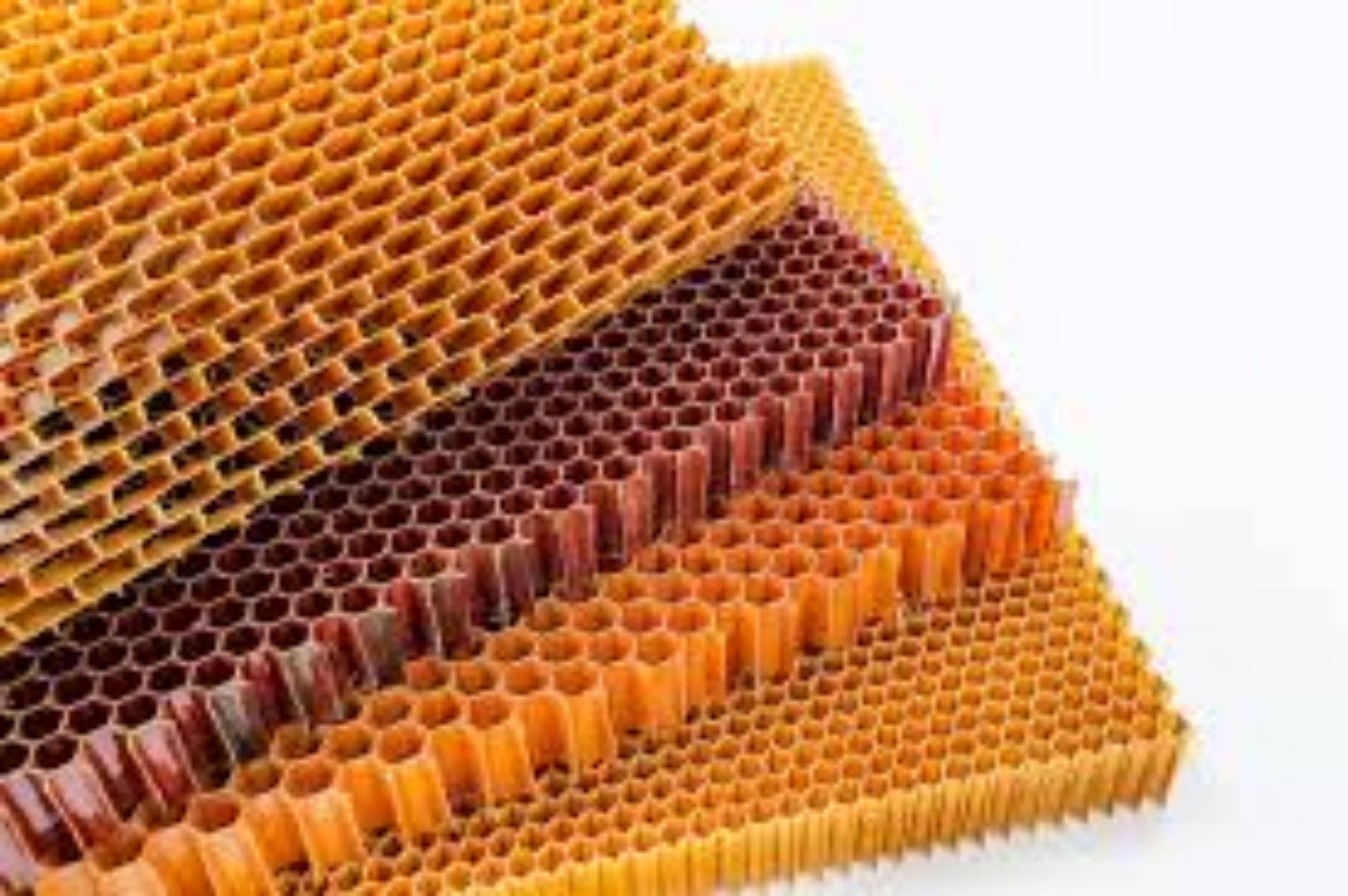 Close-up view of honeycomb sandwich core materials used in composite structures – lightweight yet strong design for high-performance applications.